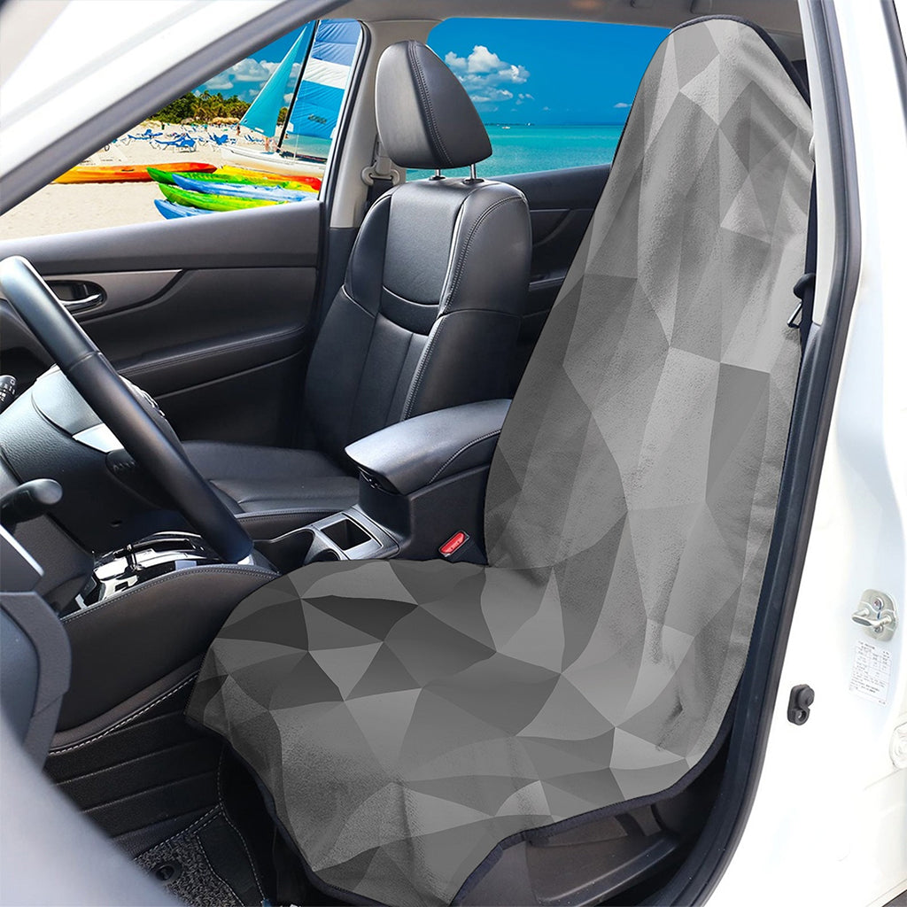 Grey Polygonal Geometric Print Waterproof Car Seat Cover