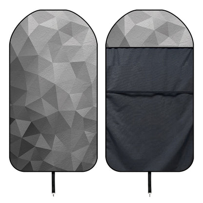 Grey Polygonal Geometric Print Waterproof Car Seat Cover