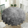 Grey Polygonal Geometric Print Waterproof Round Tablecloth