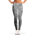 Grey Polygonal Geometric Print Women's Leggings