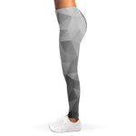 Grey Polygonal Geometric Print Women's Leggings
