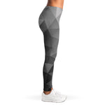 Grey Polygonal Geometric Print Women's Leggings