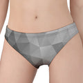 Grey Polygonal Geometric Print Women's Panties