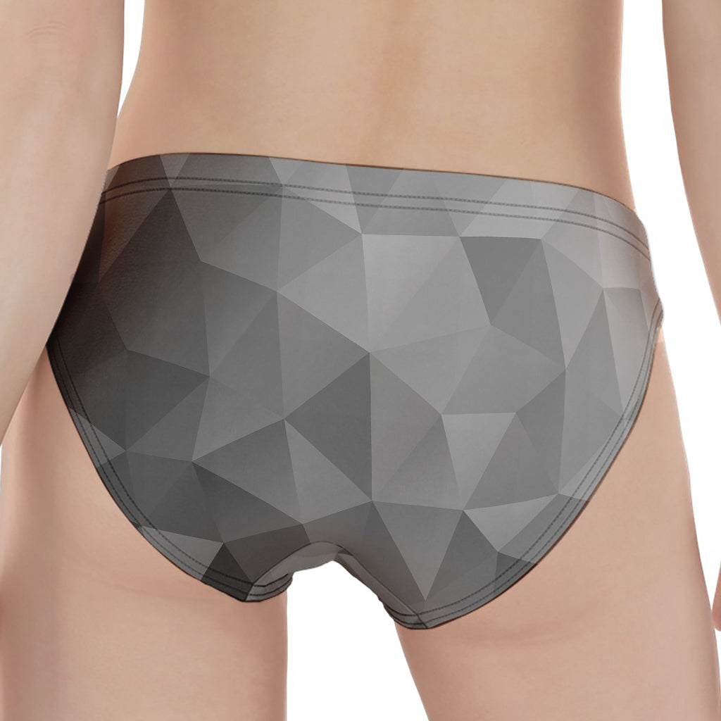 Grey Polygonal Geometric Print Women's Panties