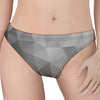 Grey Polygonal Geometric Print Women's Thong