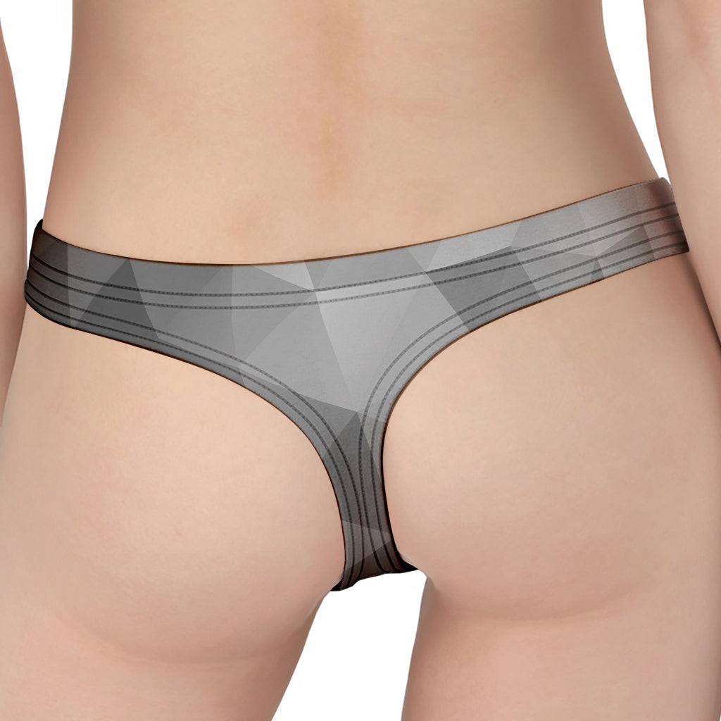 Grey Polygonal Geometric Print Women's Thong