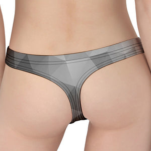 Grey Polygonal Geometric Print Women's Thong