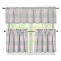 Grey Prince of Wales Check Print 3 Piece Kitchen Curtains