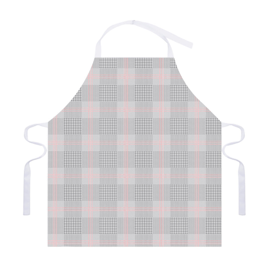 Grey Prince of Wales Check Print Adjustable Apron
