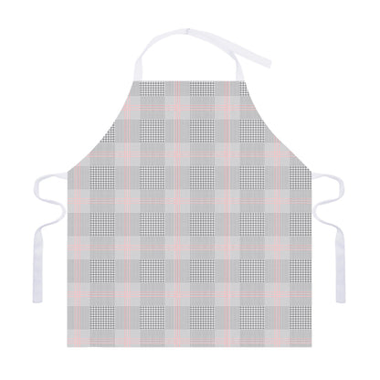 Grey Prince of Wales Check Print Adjustable Apron