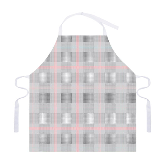 Grey Prince of Wales Check Print Adjustable Apron