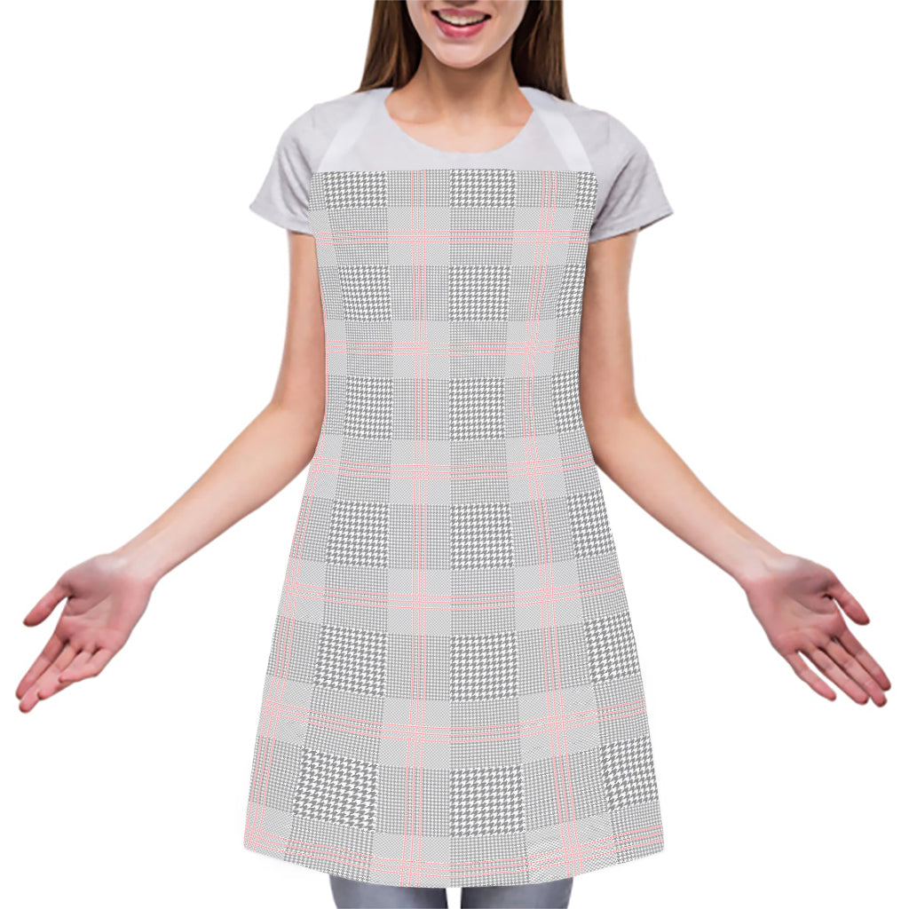Grey Prince of Wales Check Print Adjustable Apron