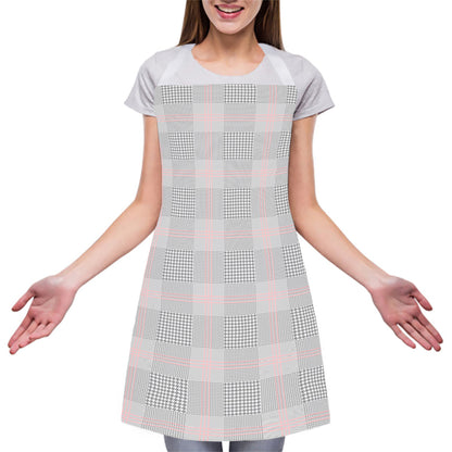 Grey Prince of Wales Check Print Adjustable Apron