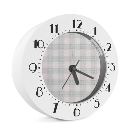 Grey Prince of Wales Check Print Alarm Clock