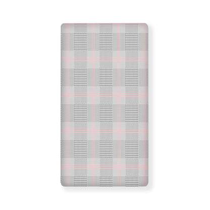 Grey Prince of Wales Check Print Baby Crib Sheet