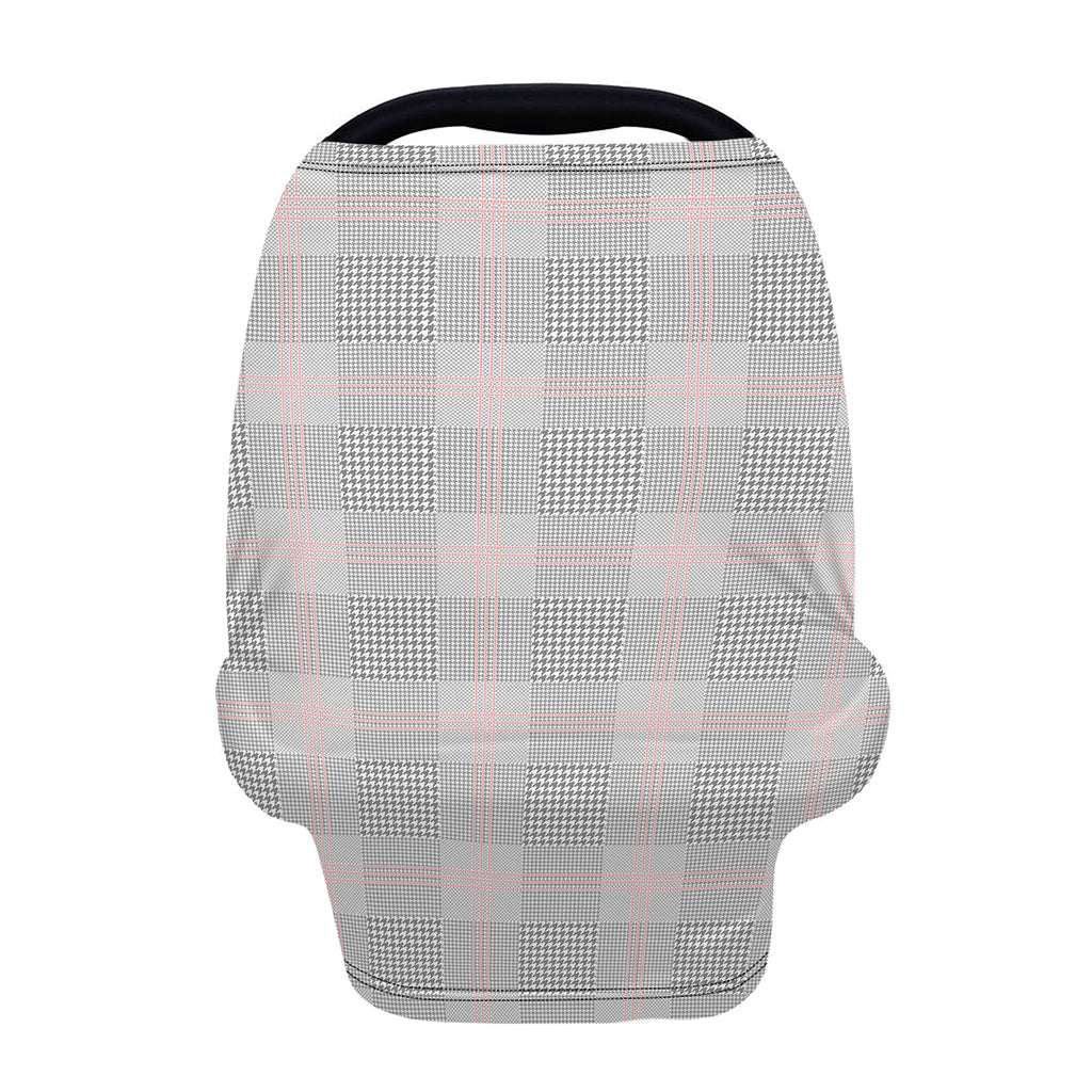 Grey Prince of Wales Check Print Baby Seat Cover