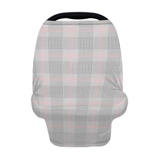 Grey Prince of Wales Check Print Baby Seat Cover