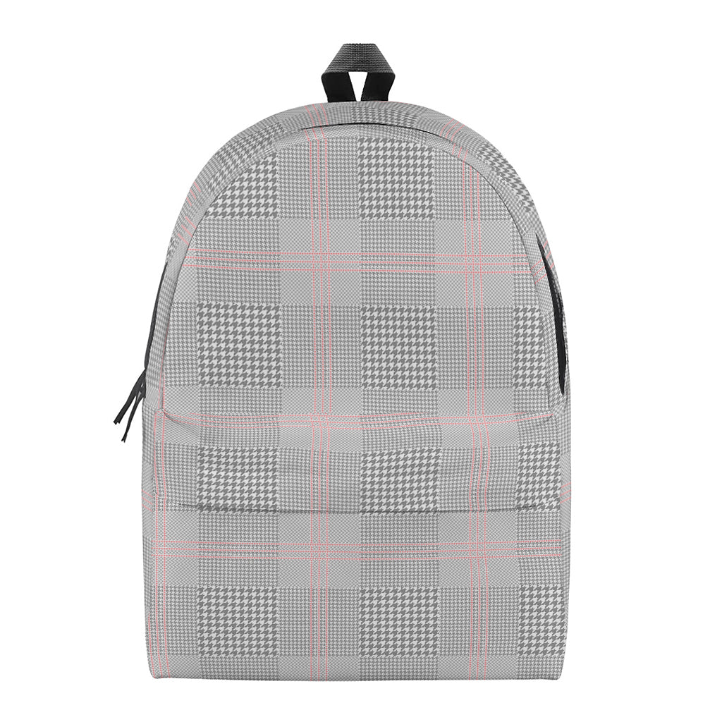 Grey Prince of Wales Check Print Backpack