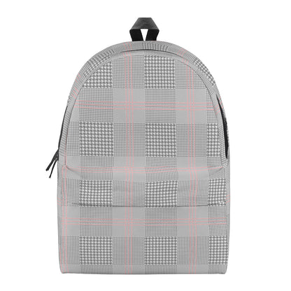 Grey Prince of Wales Check Print Backpack