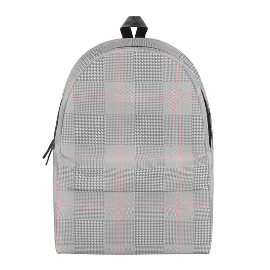 Grey Prince of Wales Check Print Backpack
