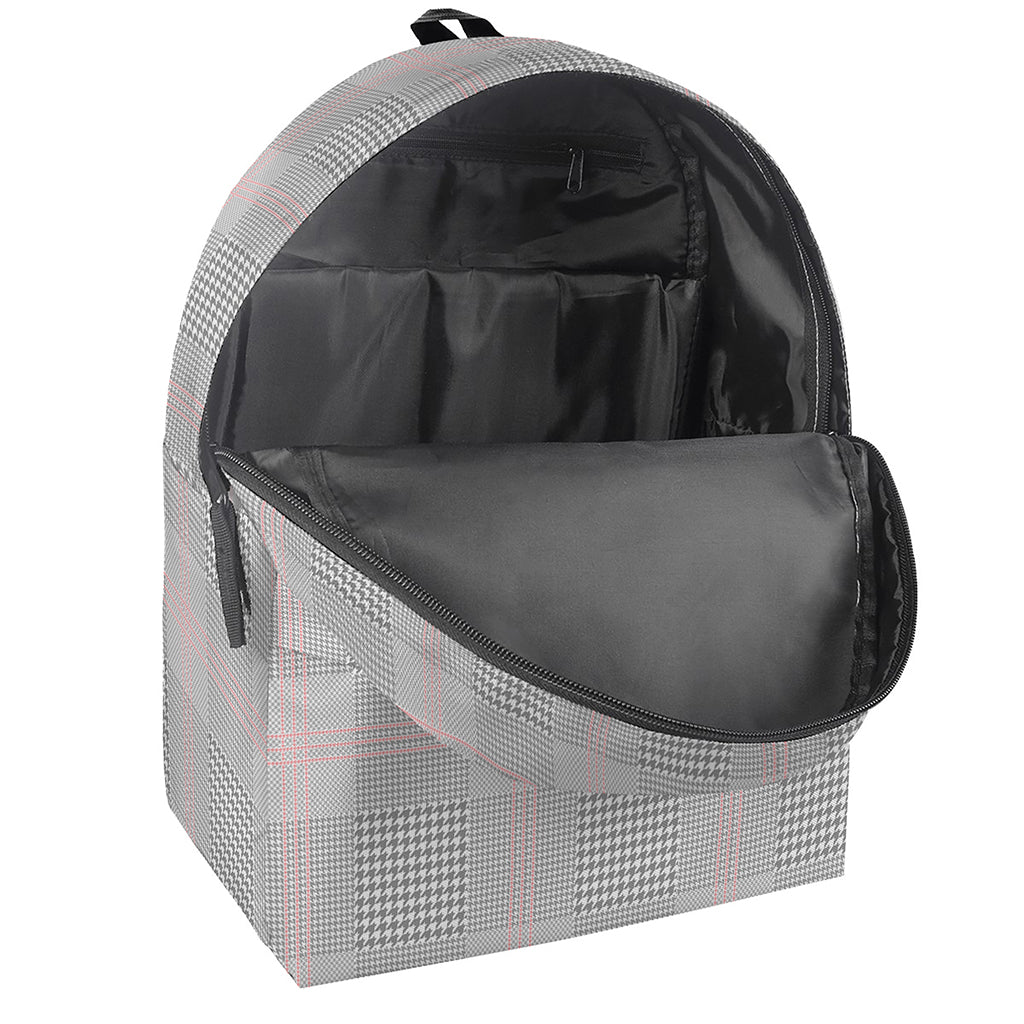 Grey Prince of Wales Check Print Backpack