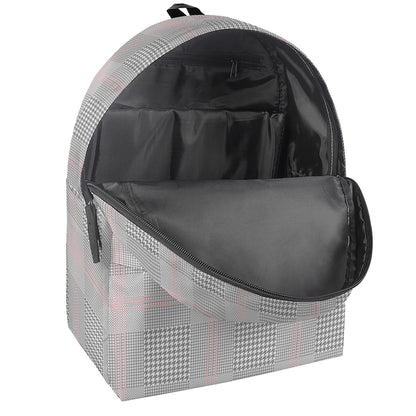 Grey Prince of Wales Check Print Backpack