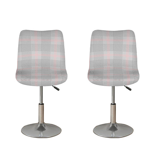 Grey Prince of Wales Check Print Bar Stool Covers