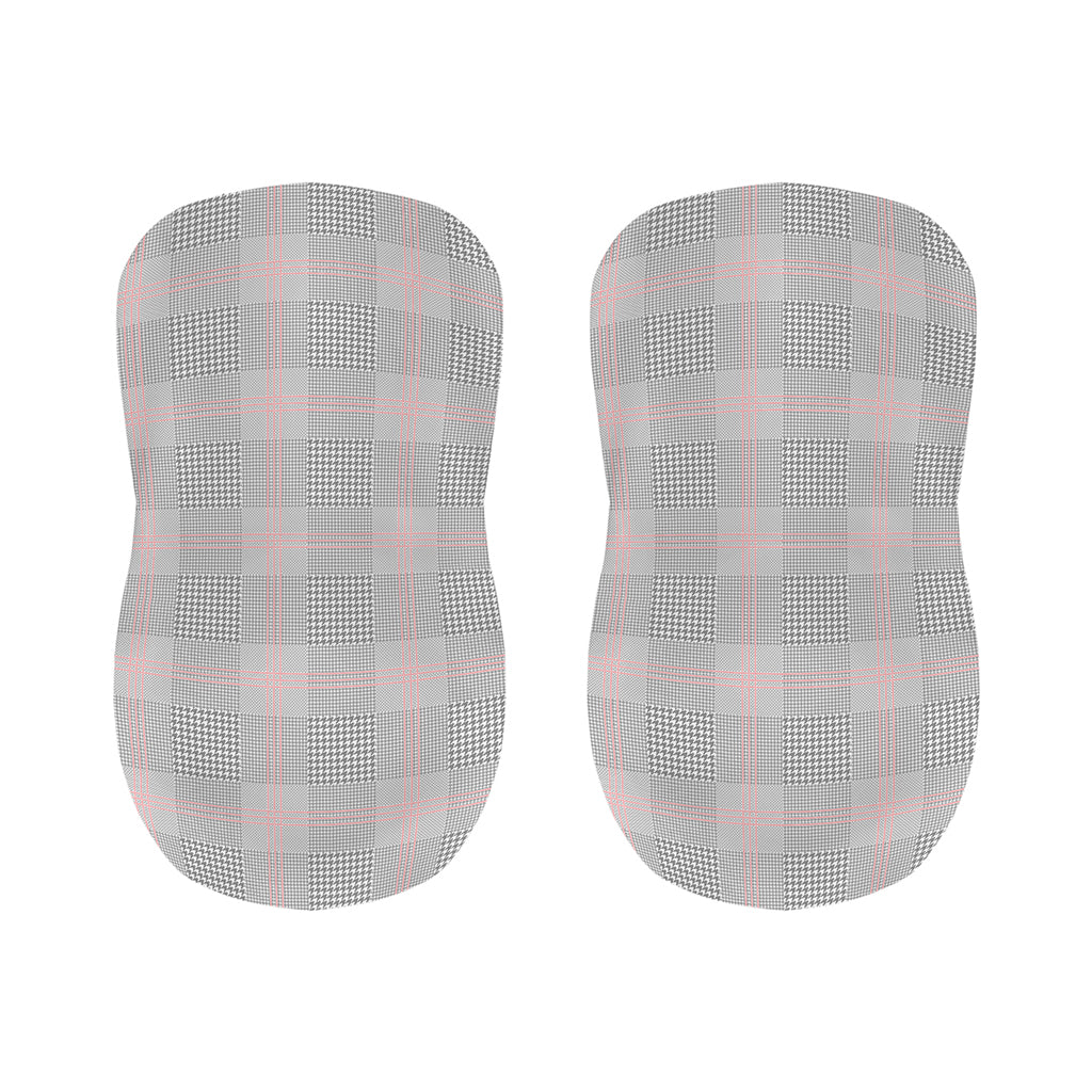 Grey Prince of Wales Check Print Bar Stool Covers
