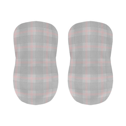 Grey Prince of Wales Check Print Bar Stool Covers
