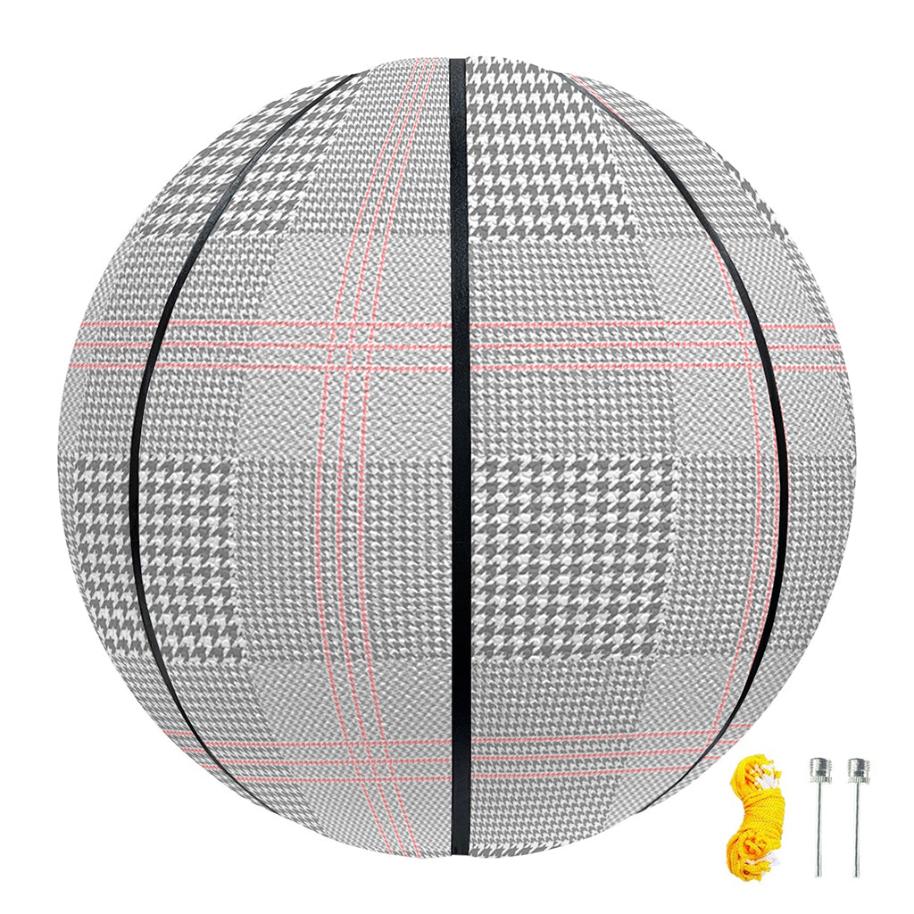 Grey Prince of Wales Check Print Basketball