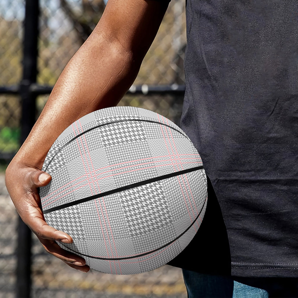 Grey Prince of Wales Check Print Basketball
