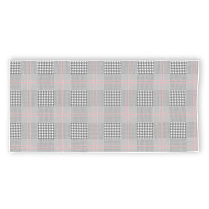 Grey Prince of Wales Check Print Beach Towel