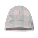 Grey Prince of Wales Check Print Beanie