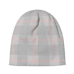 Grey Prince of Wales Check Print Beanie