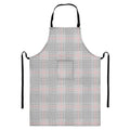 Grey Prince of Wales Check Print Bib Apron With Pocket