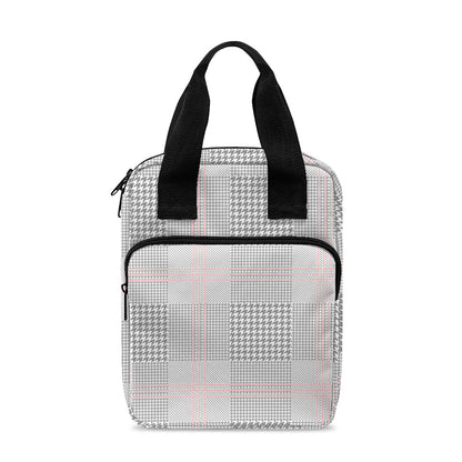 Grey Prince of Wales Check Print Bible Tote Bag