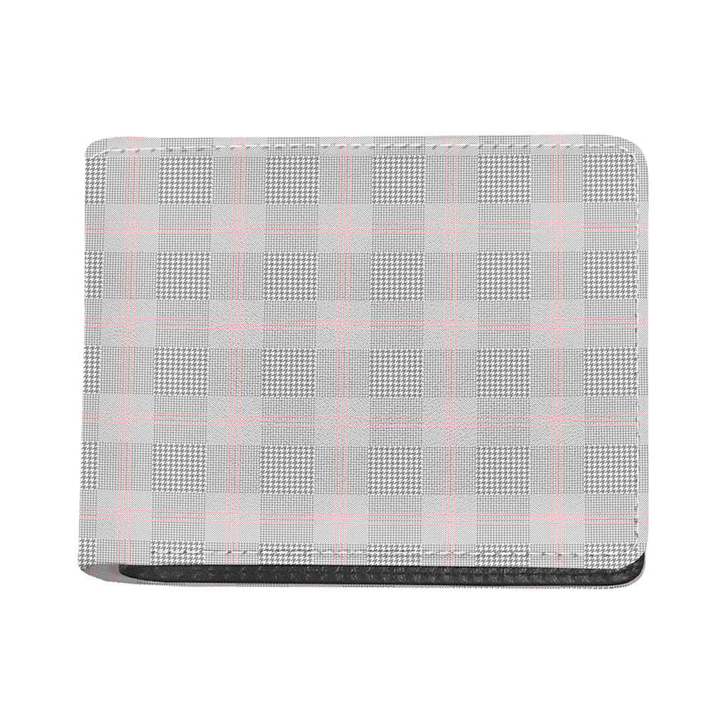 Grey Prince of Wales Check Print Bifold Wallet