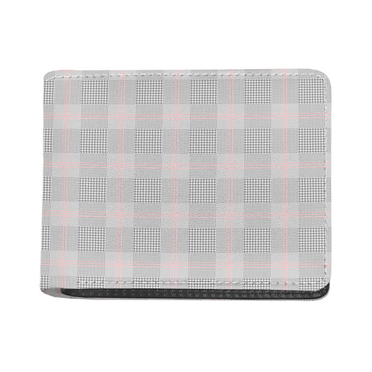 Grey Prince of Wales Check Print Bifold Wallet