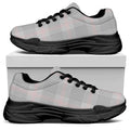 Grey Prince of Wales Check Print Black Chunky Shoes