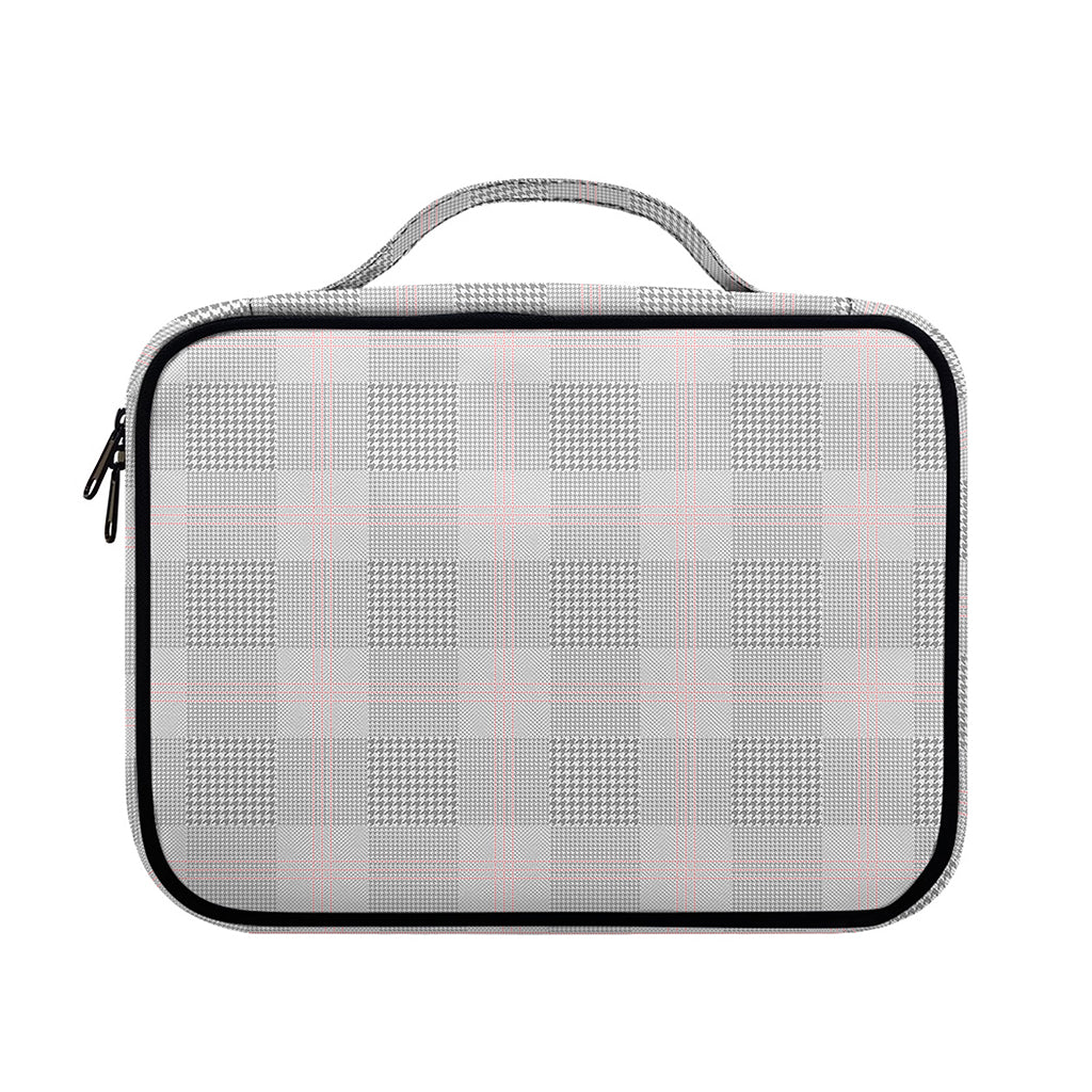 Grey Prince of Wales Check Print Briefcase Bible Bag