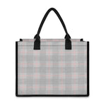 Grey Prince of Wales Check Print Canvas Tote Bag