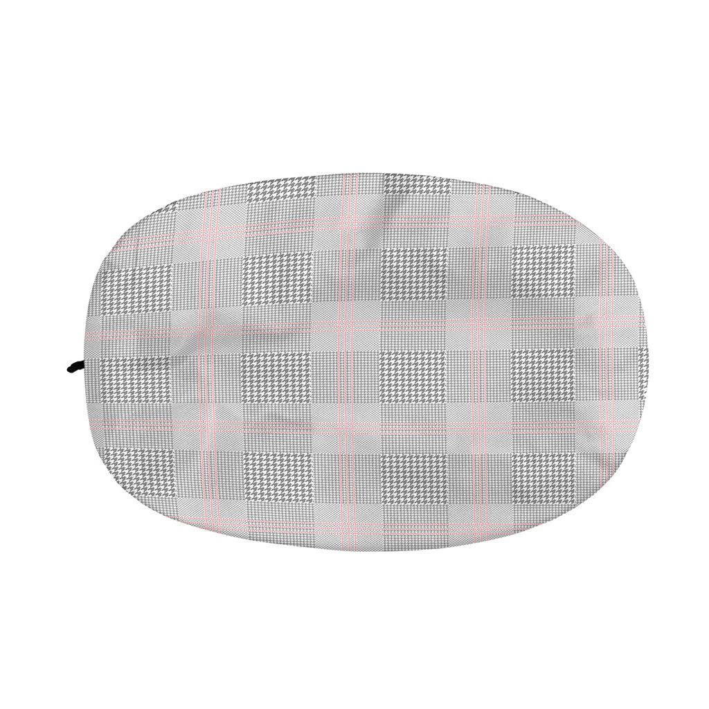Grey Prince of Wales Check Print Car Side Mirror Covers