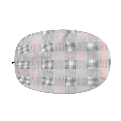 Grey Prince of Wales Check Print Car Side Mirror Covers