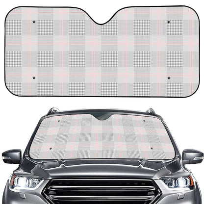 Grey Prince of Wales Check Print Car Windshield Sun Shade