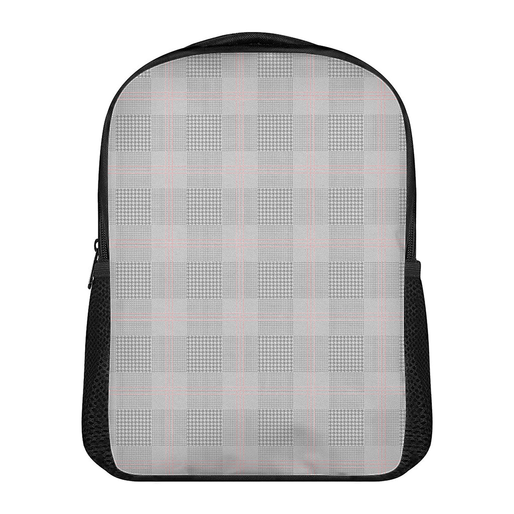 Grey Prince of Wales Check Print Casual Backpack