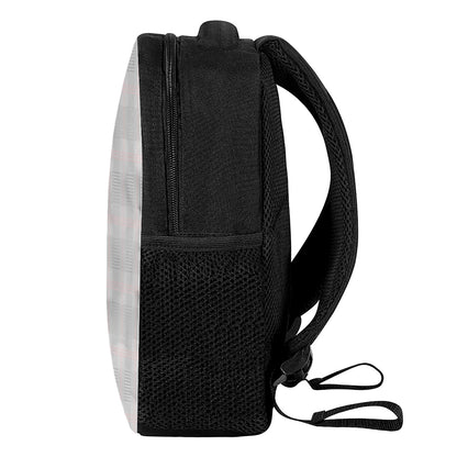 Grey Prince of Wales Check Print Casual Backpack