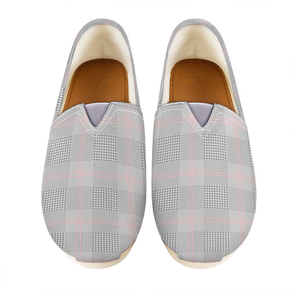 Grey Prince of Wales Check Print Casual Shoes