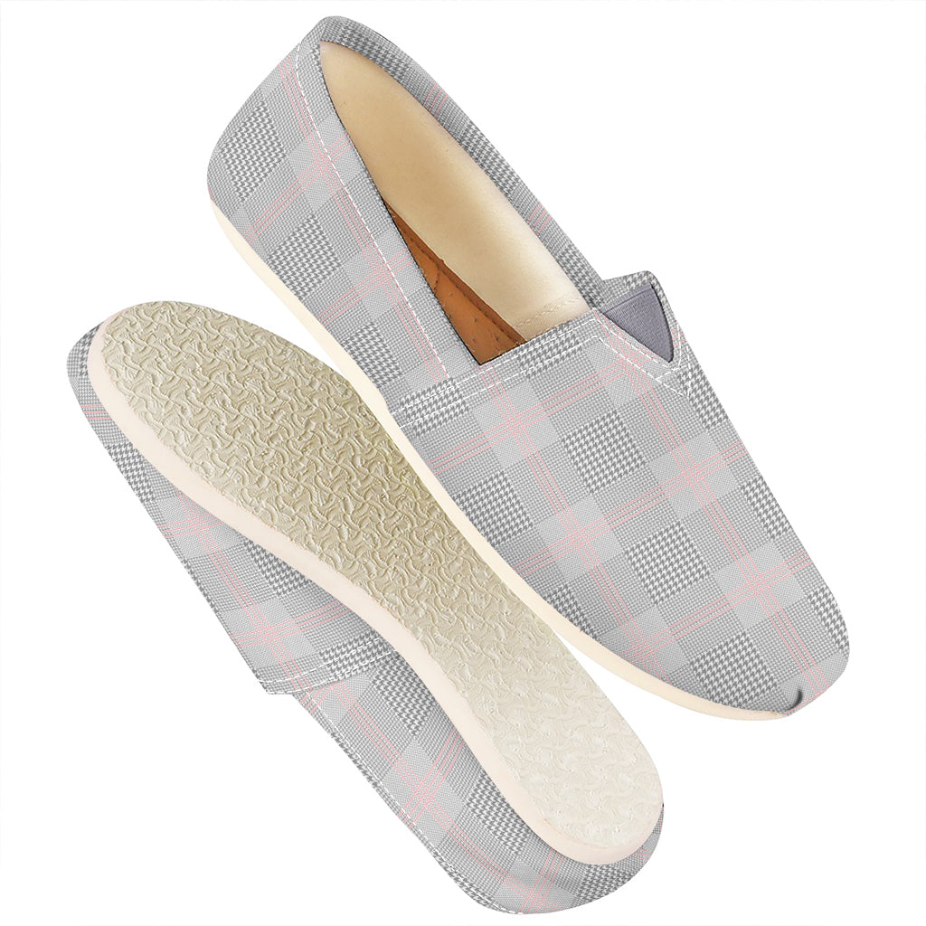 Grey Prince of Wales Check Print Casual Shoes