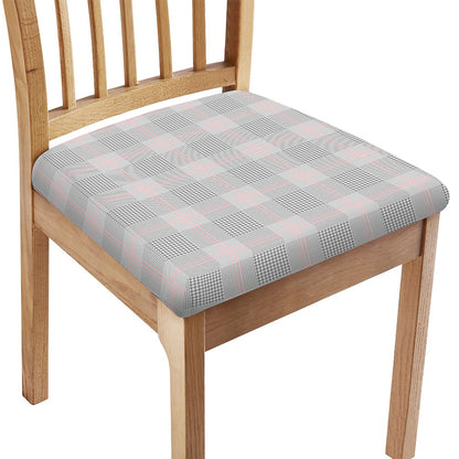Grey Prince of Wales Check Print Chair Cushion Cover