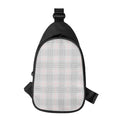 Grey Prince of Wales Check Print Sling Bag